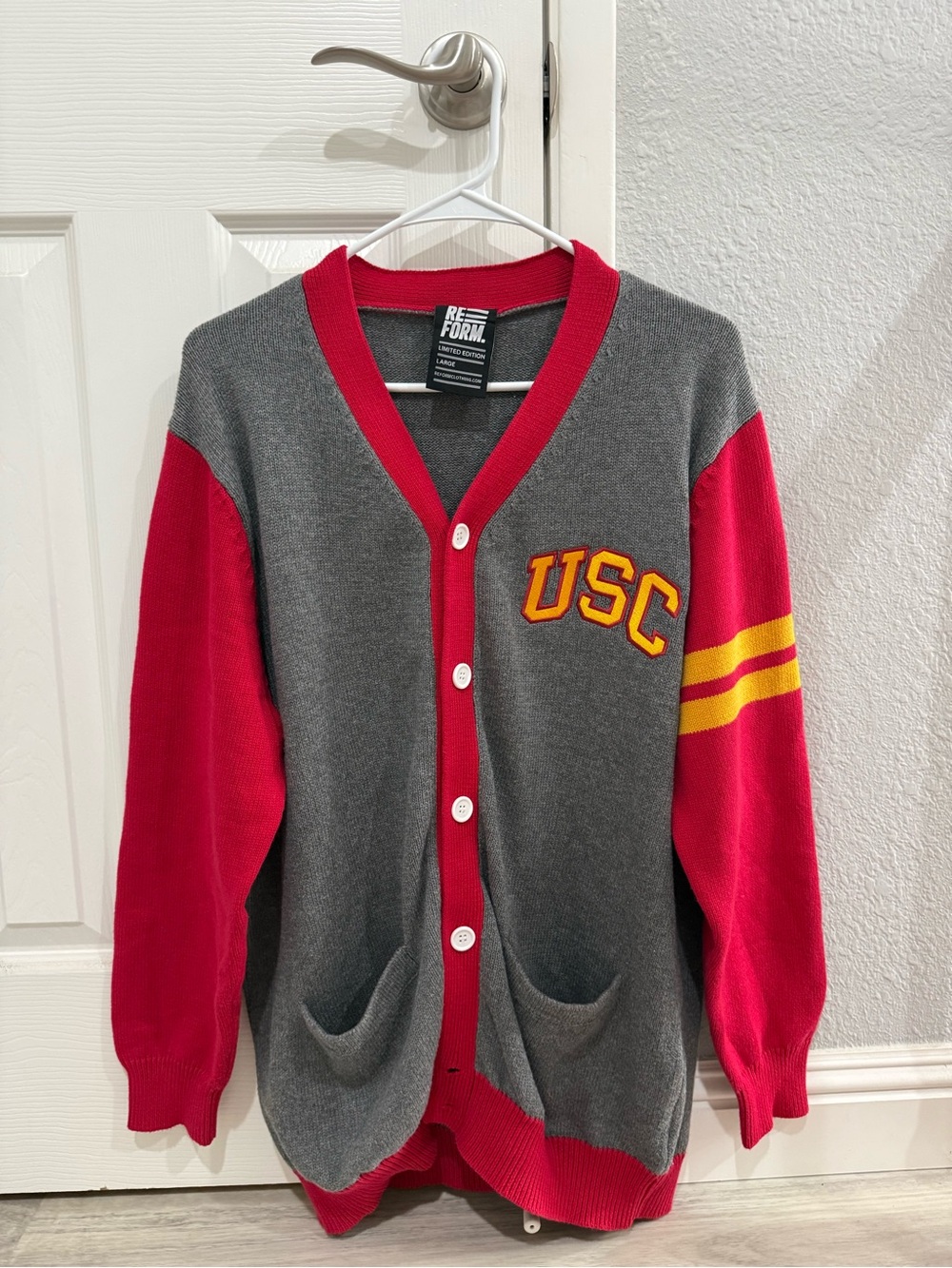 USC Trojans Cardigan Sweater - New - Size L